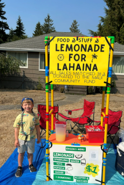 Lemonade Stand Raises $17k+ for Maui Wildfires