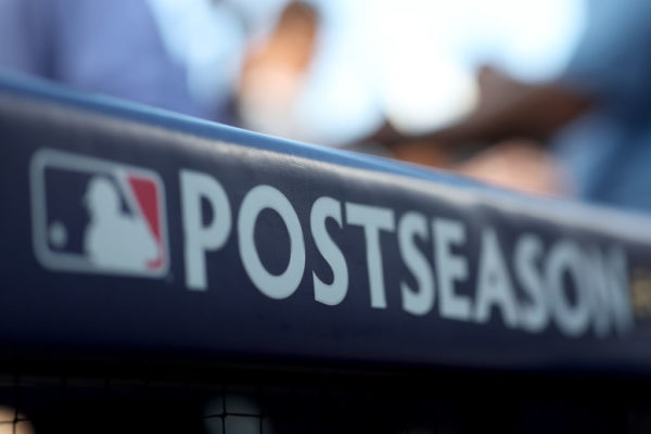 SAN DIEGO, CALIFORNIA - OCTOBER 18: A view of the MLB 2022 Postseason logo prior to game one of the National League Championship Series at PETCO Park on October 18, 2022 in San Diego, California. (Photo by Sean M. Haffey/Getty Images)