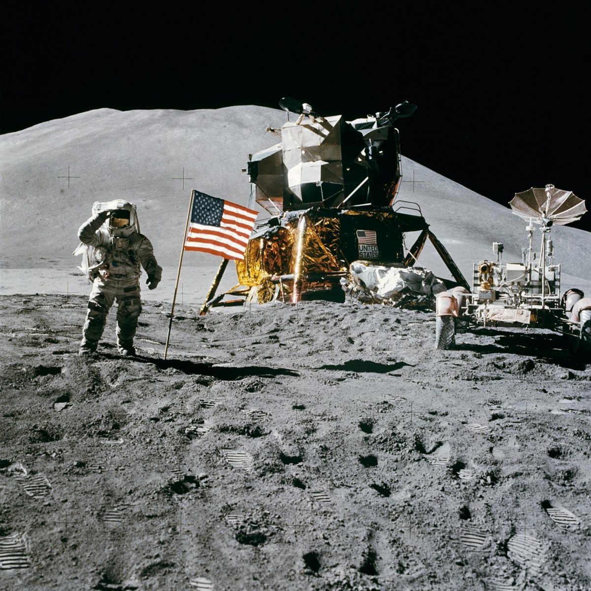 Photo attributed to Astronaut David R. Scott, Apollo 15 commander., Public domain, via Wikimedia Common