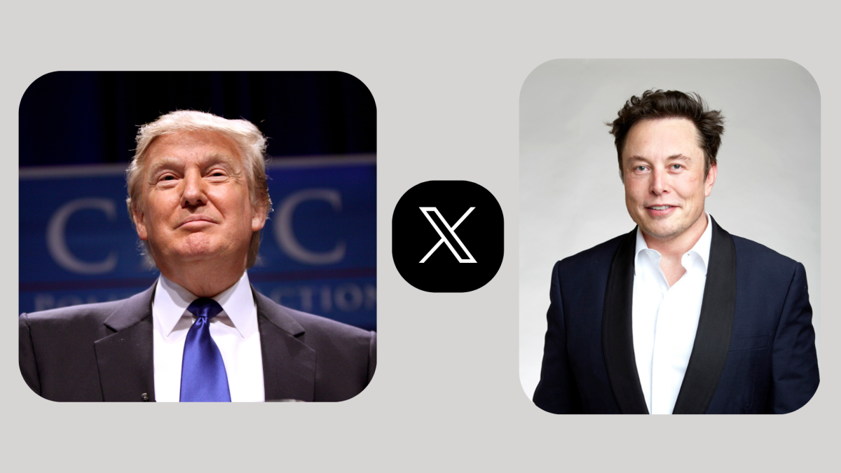 The Trump photo is from Gage Skidmore, and the Musk photo is from Debbie Rowe.